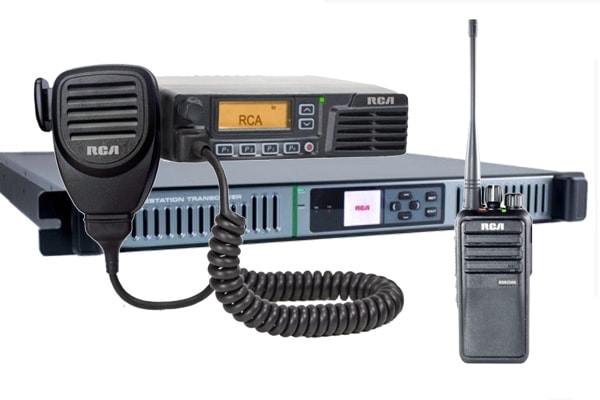 A mobile tadio, repeater, and portable two-way radio 