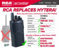 Comparison chart of RDR2325 and Hytera PD502i